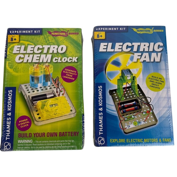 Thames & Kosmos Experiment Kit Bundle: Electric Fan & Electro Chem‎ Clock E72Q - Picture 1 of 6